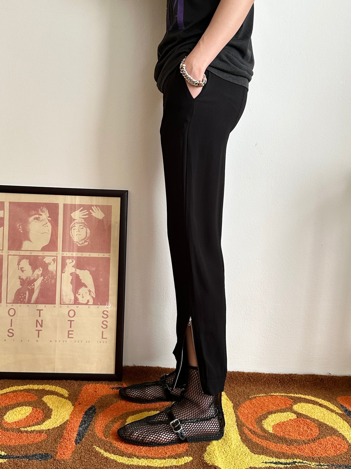 MARNI black rayon easy pants