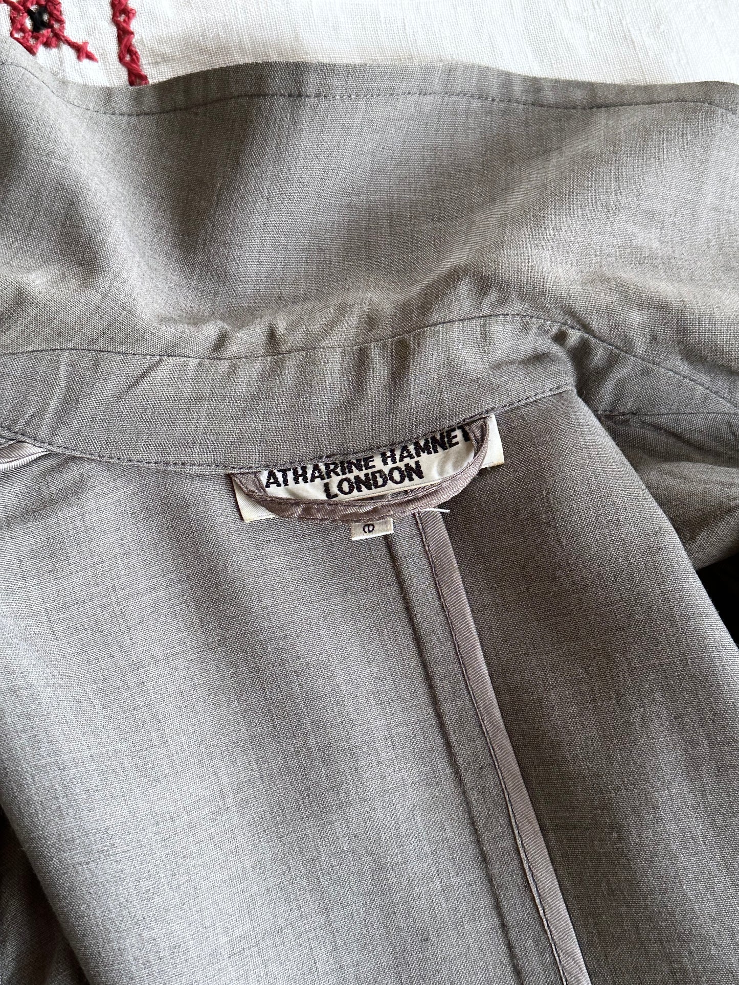 1991' Katharine Hamnett lana rayon trench jacket
