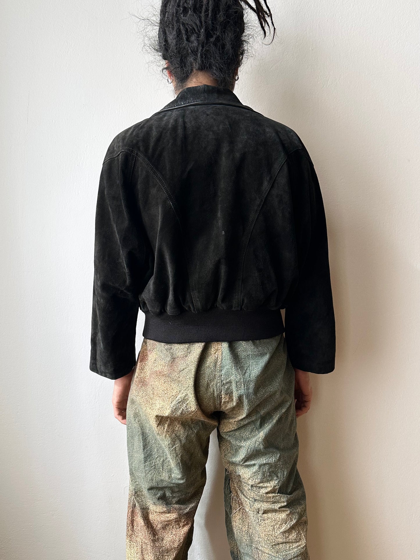 Black suede bikers blouson