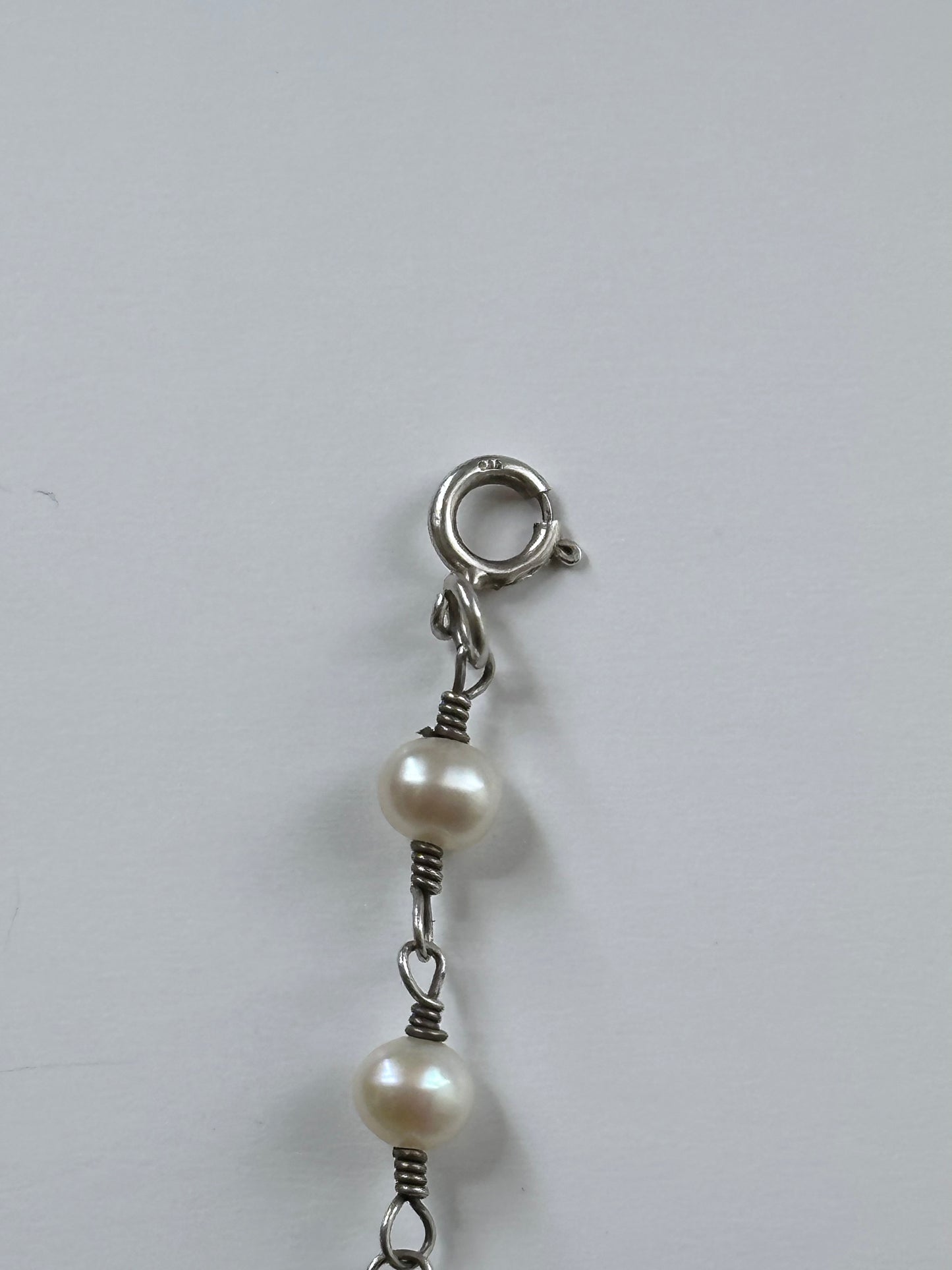 925 pearl wired necklace