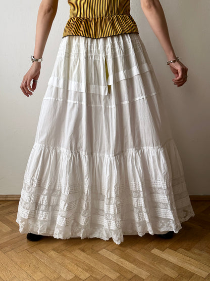 Edwardian lace cotton petticoat W26