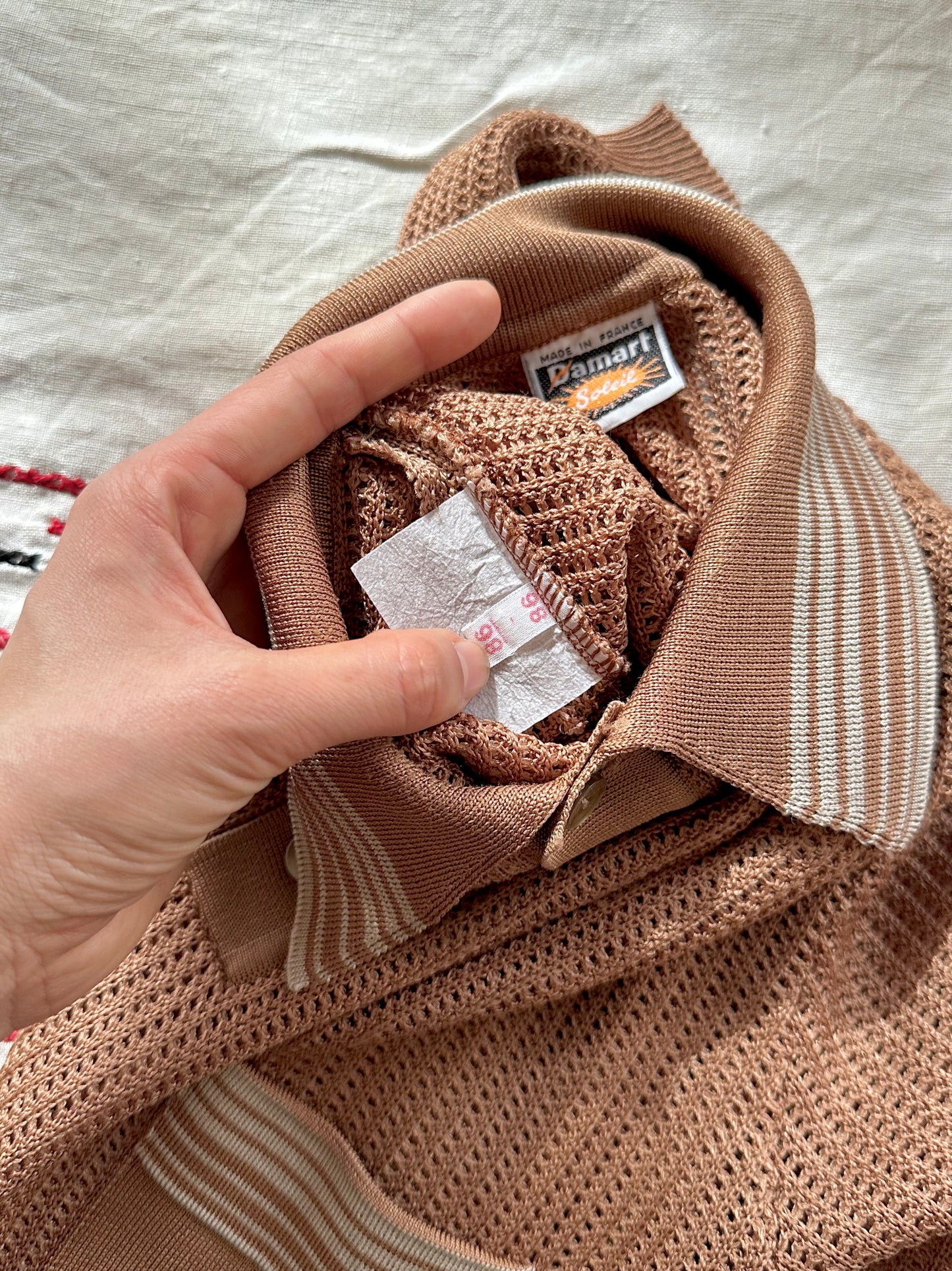 80s France mesh polo