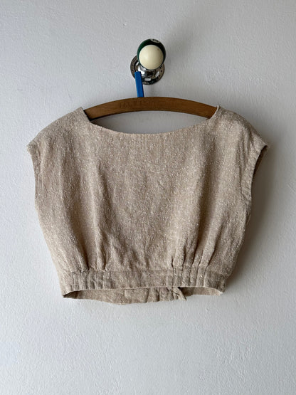 Vintage Italy handwoven linen vest