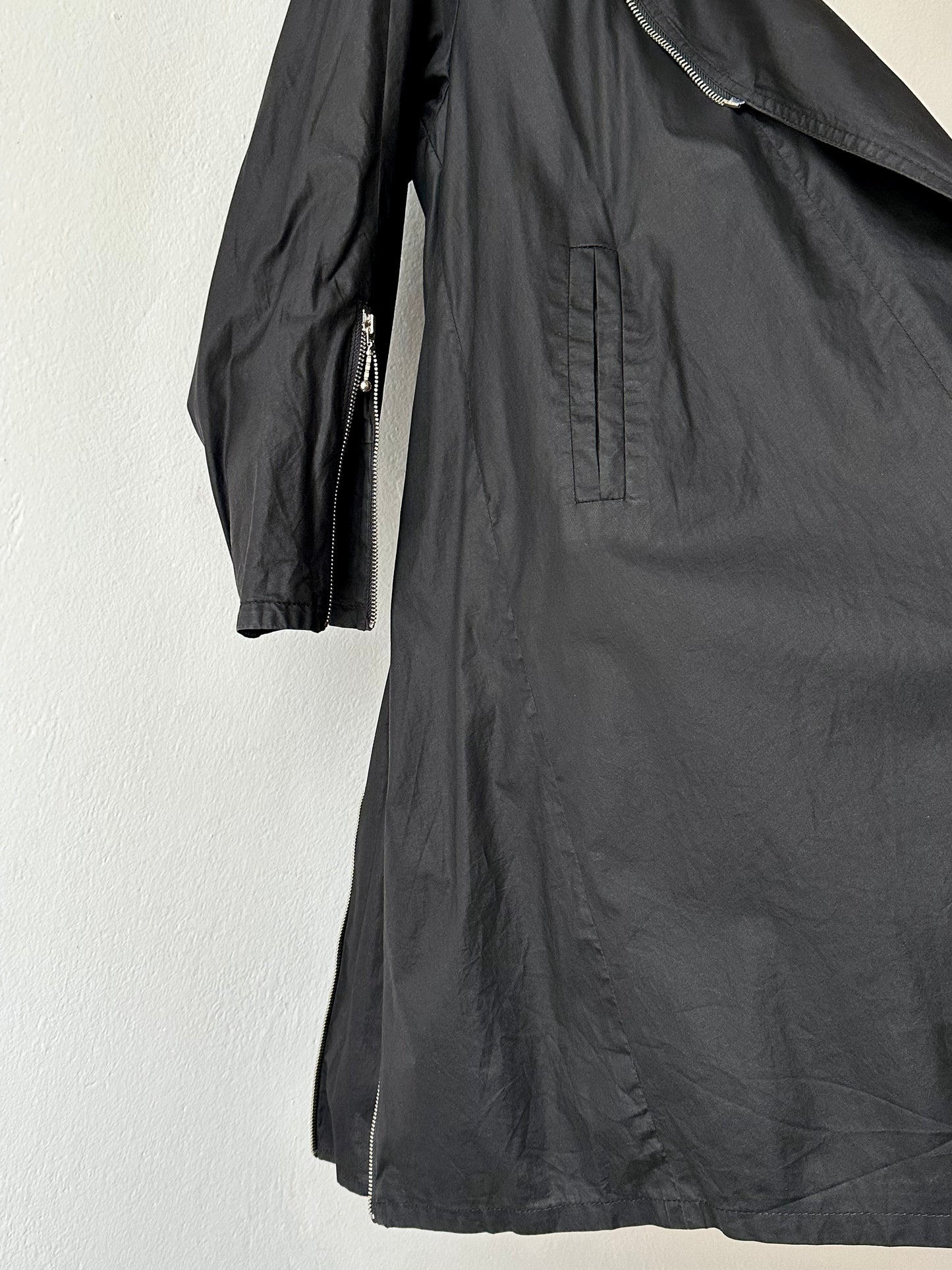 German black zip coat