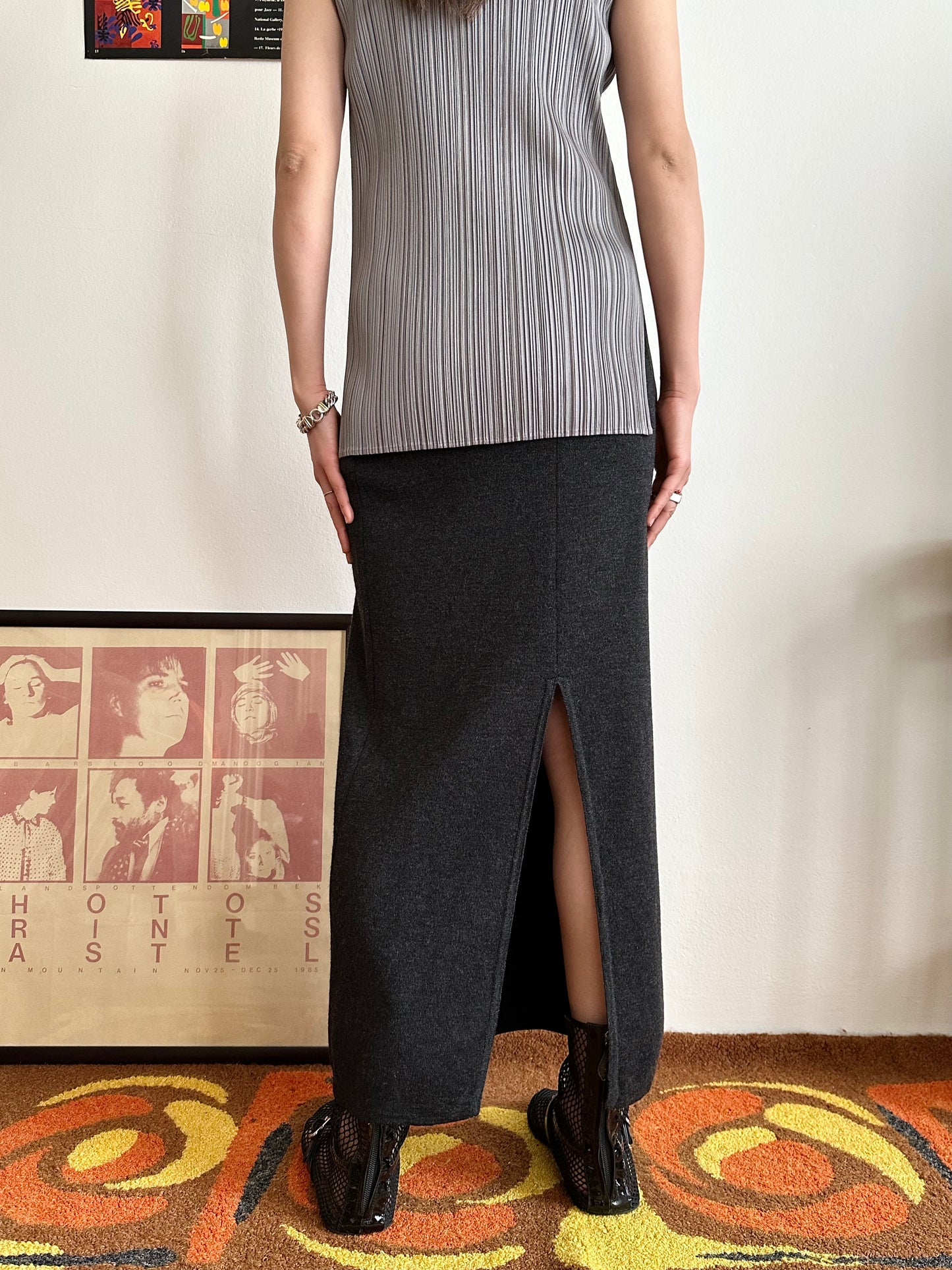 charcoal knit skirt