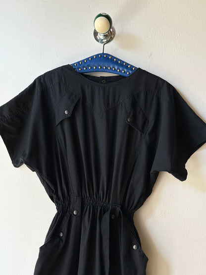 80s France black combinaison