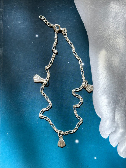 925 silver anklets - shell