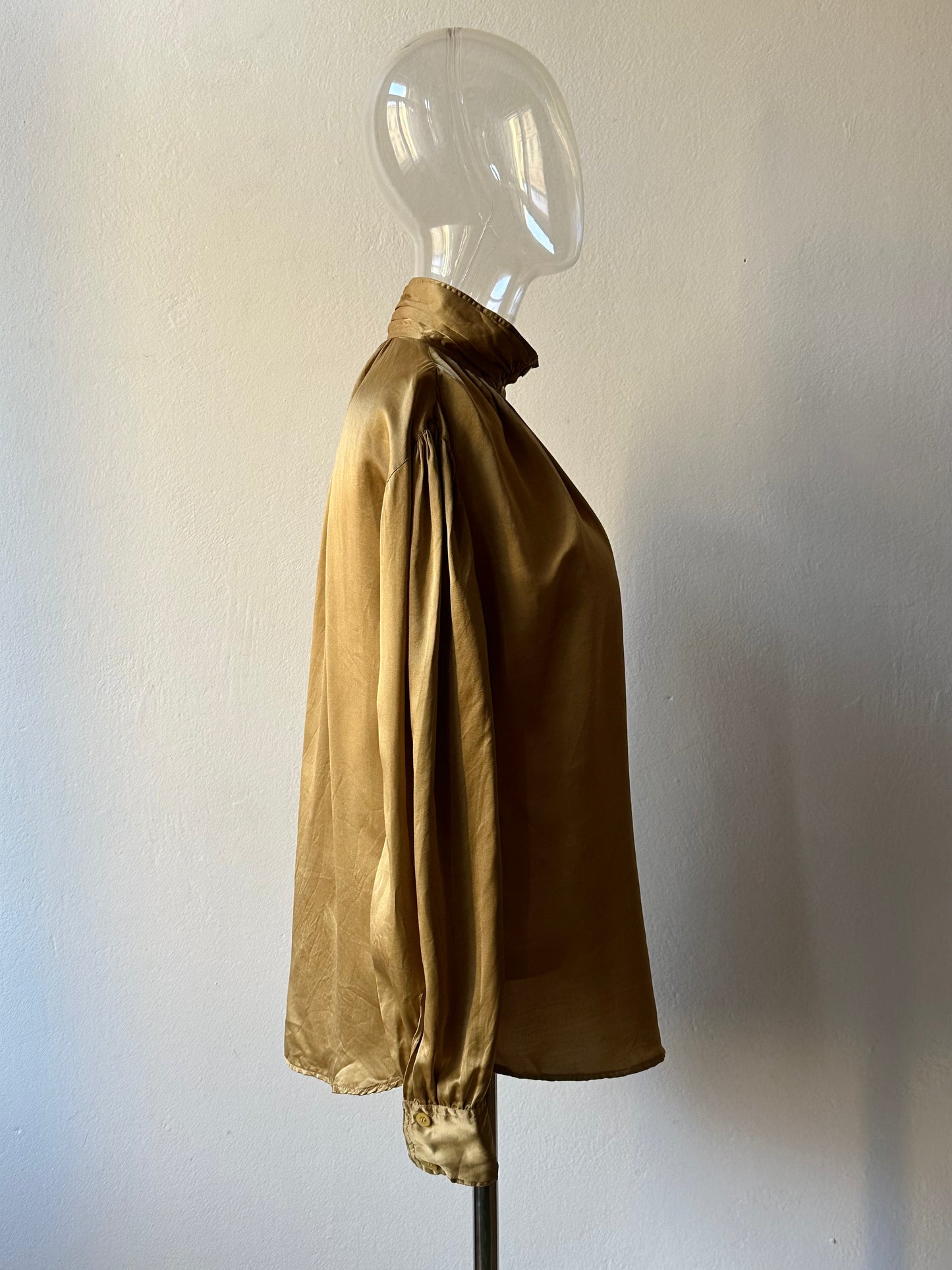 1980s Giorgio Armani champagne silk blouse