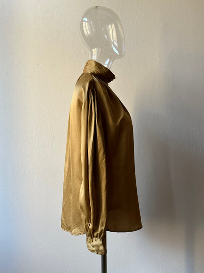 1980s Giorgio Armani champagne silk blouse