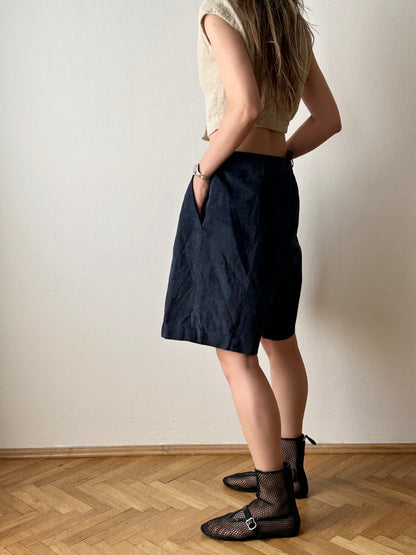 Navy suede shorts W29-30