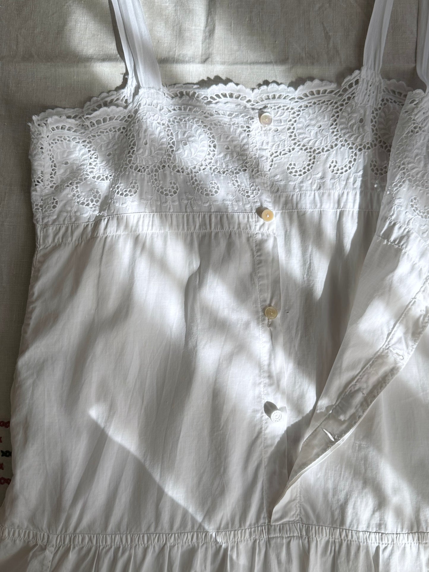 Antique cotton lace cami dress
