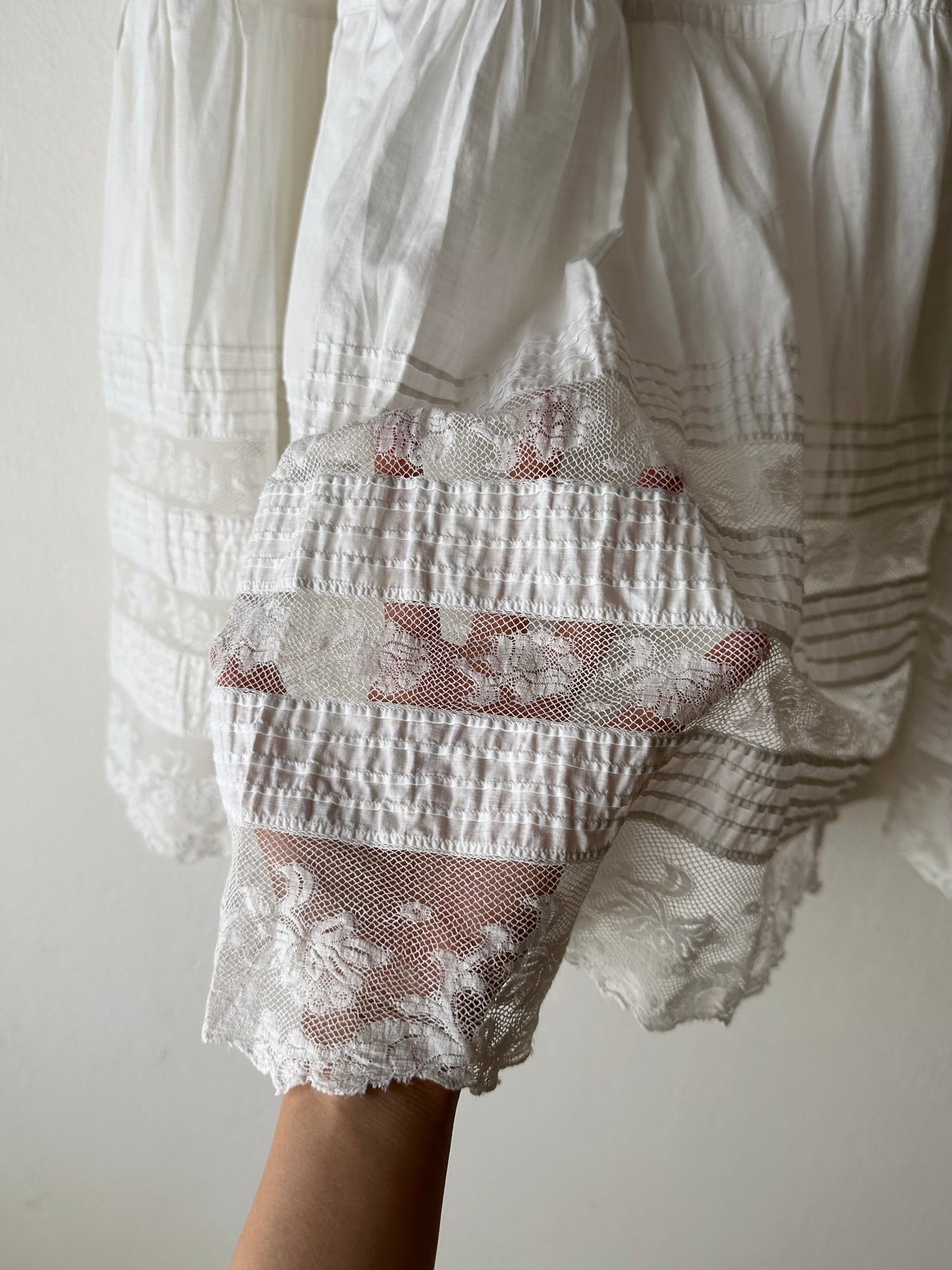 Edwardian lace cotton petticoat W26