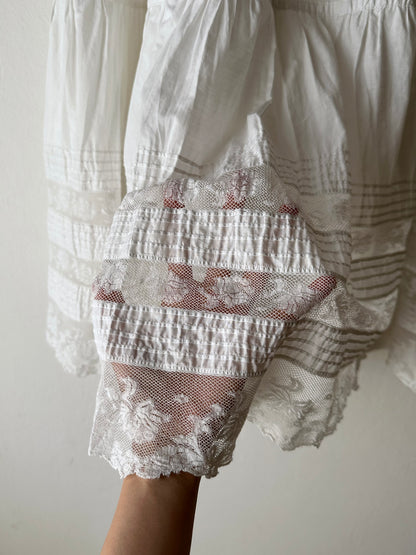 Edwardian lace cotton petticoat W26