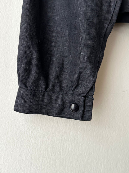 Superb black linen cropped shirt