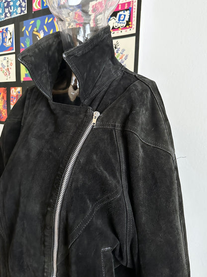 Black suede bikers blouson