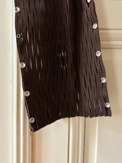 suede mesh wine bag