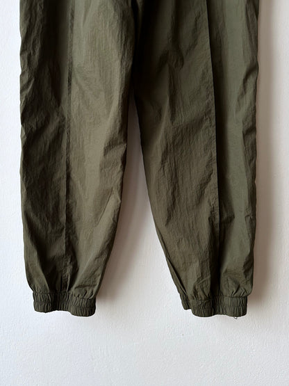 full-zip side nylon pants in olive W30-37