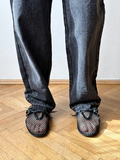 Thigh slash black denim W26