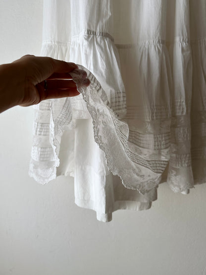 Edwardian lace cotton petticoat W26