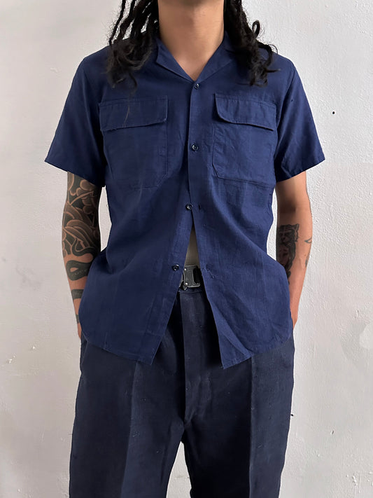 50s French open collar shirt