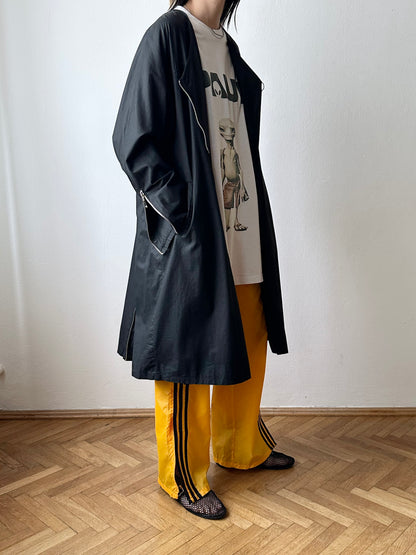 German black zip coat