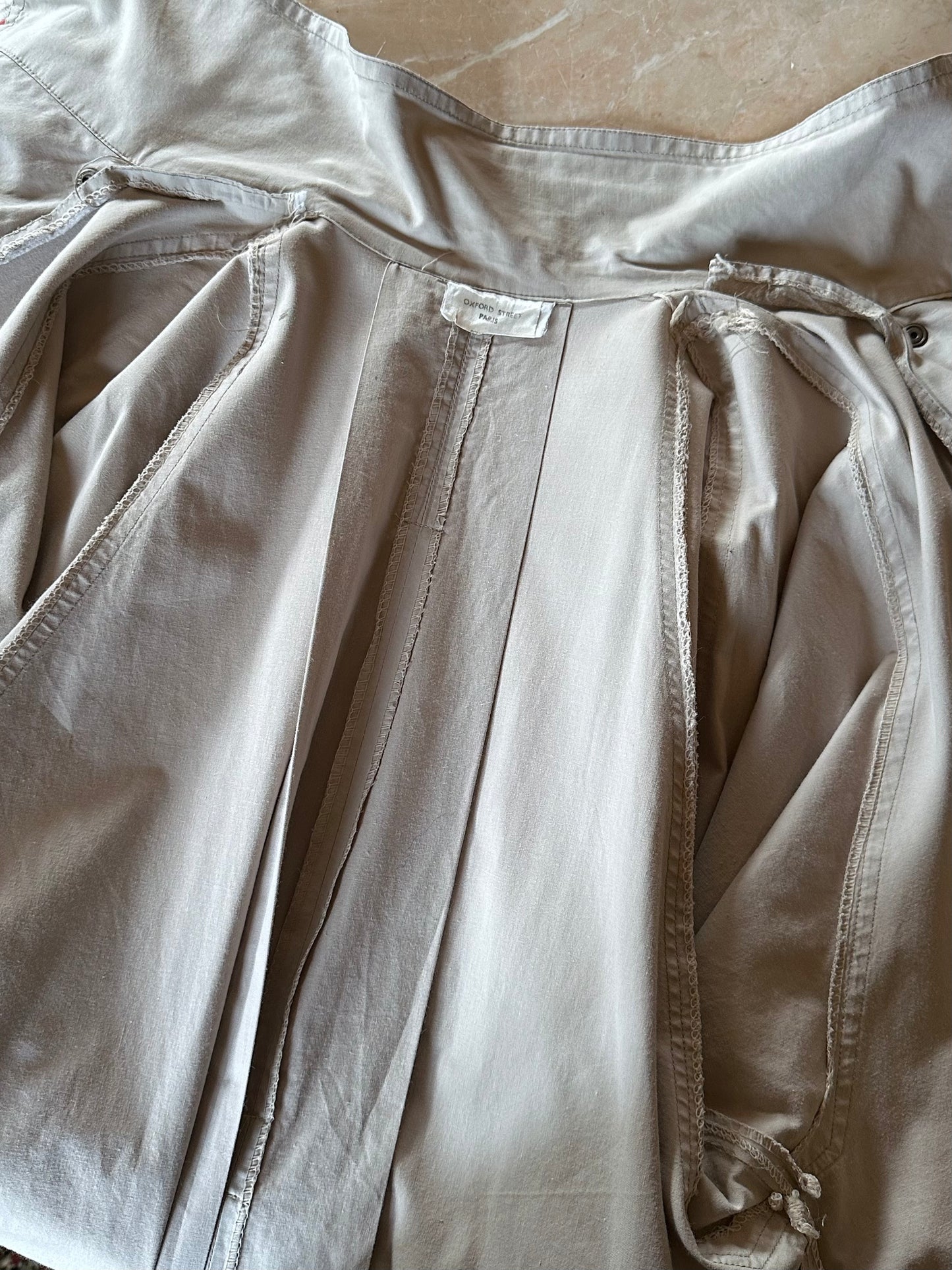 80s France double snap buttons cotton coat