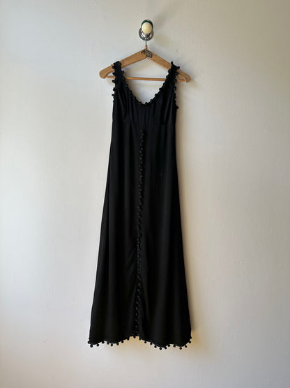 Vintage pom-poms black dress