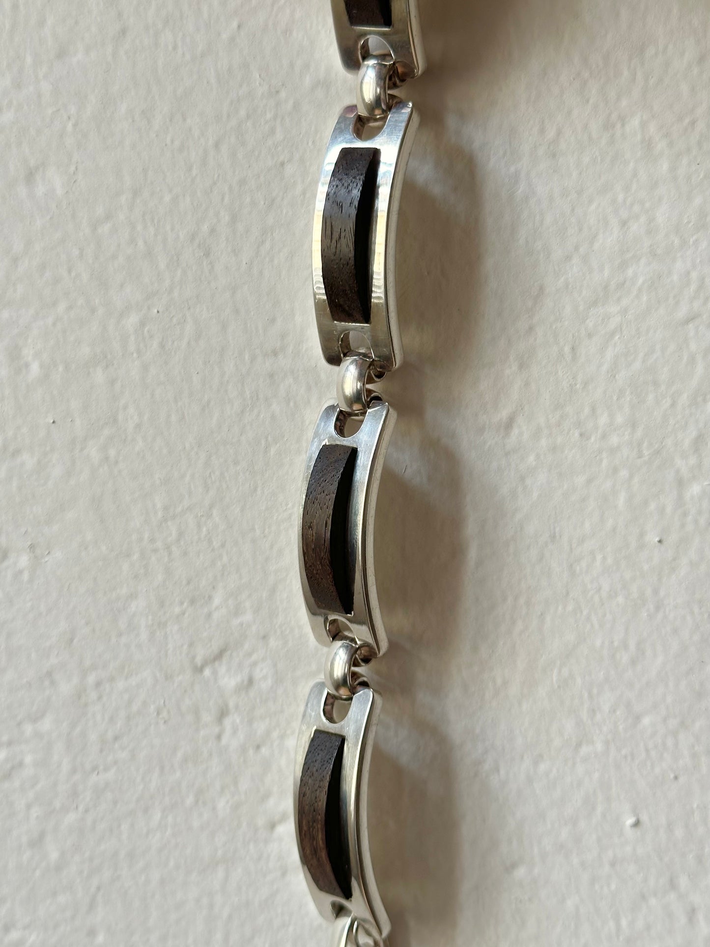 1972s Grossé wood set silver bracelet