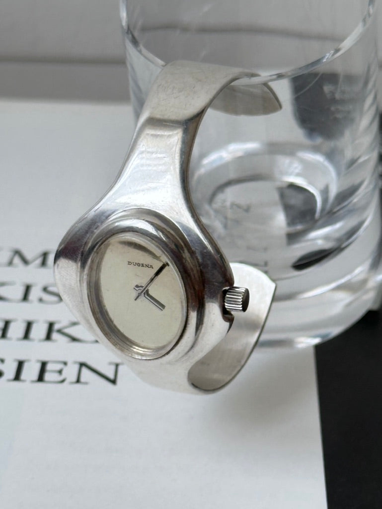 70s DUGENA silver bangle watch