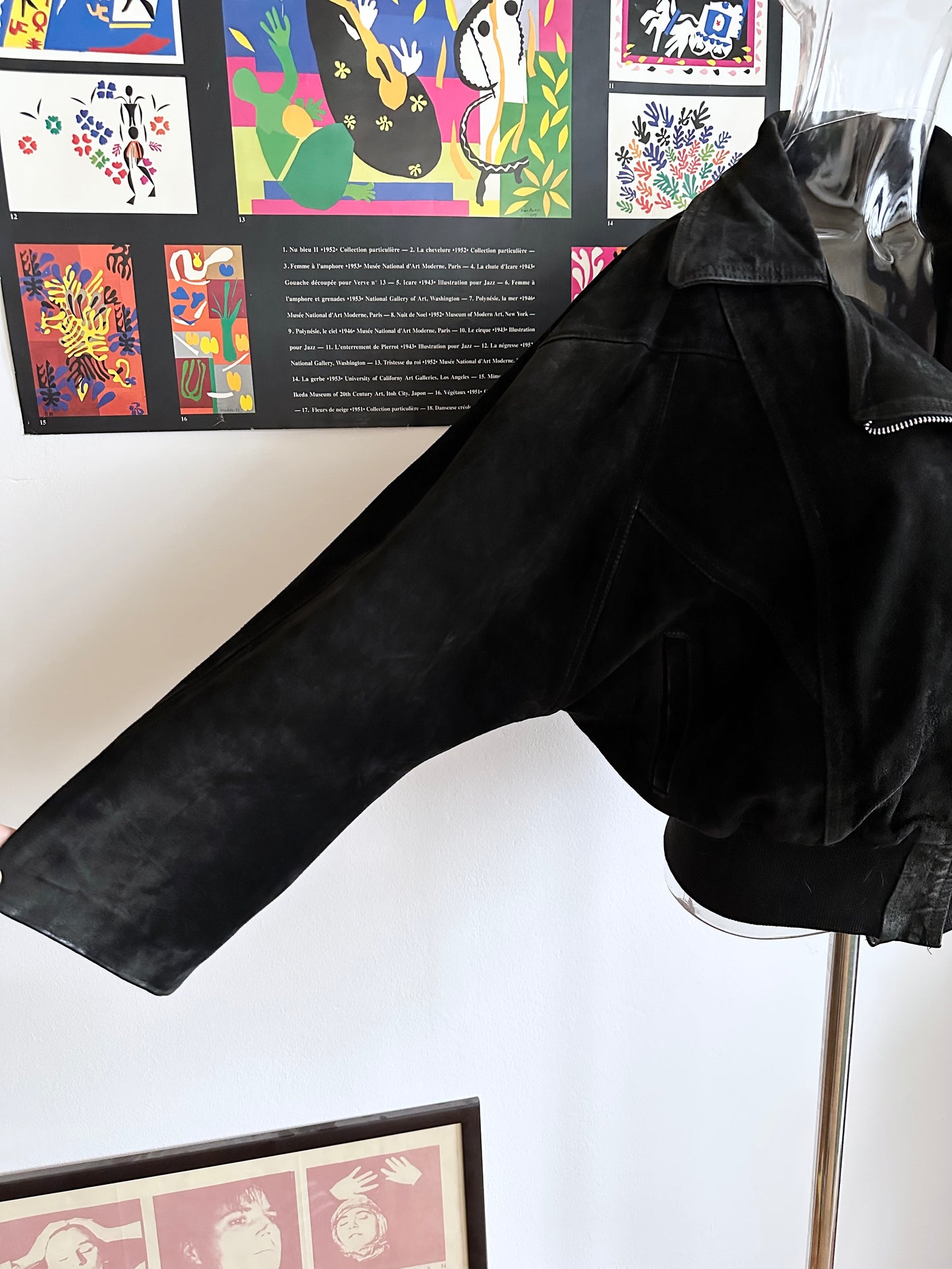 Black suede bikers blouson