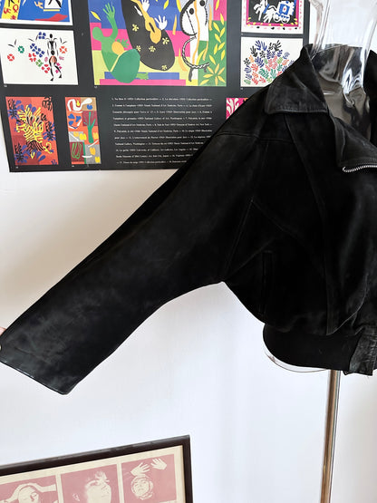 Black suede bikers blouson