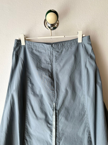Asymmetrical lace up skirt in cloudy blue W27
