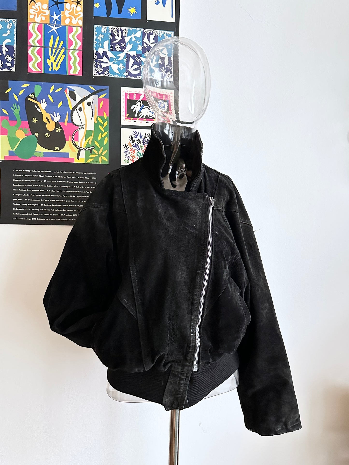 Black suede bikers blouson
