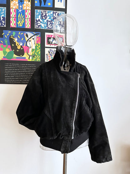 Black suede bikers blouson