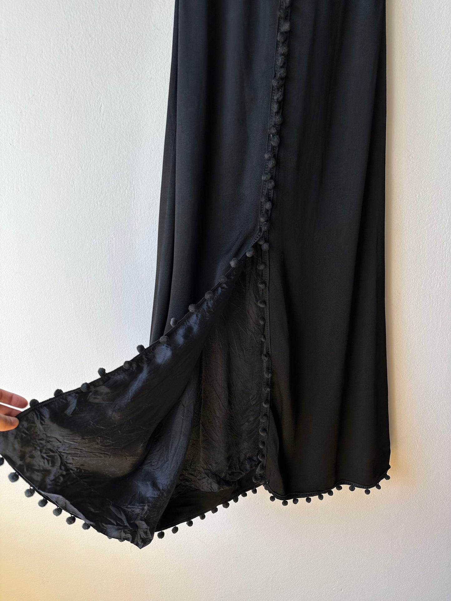 Vintage pom-poms black dress