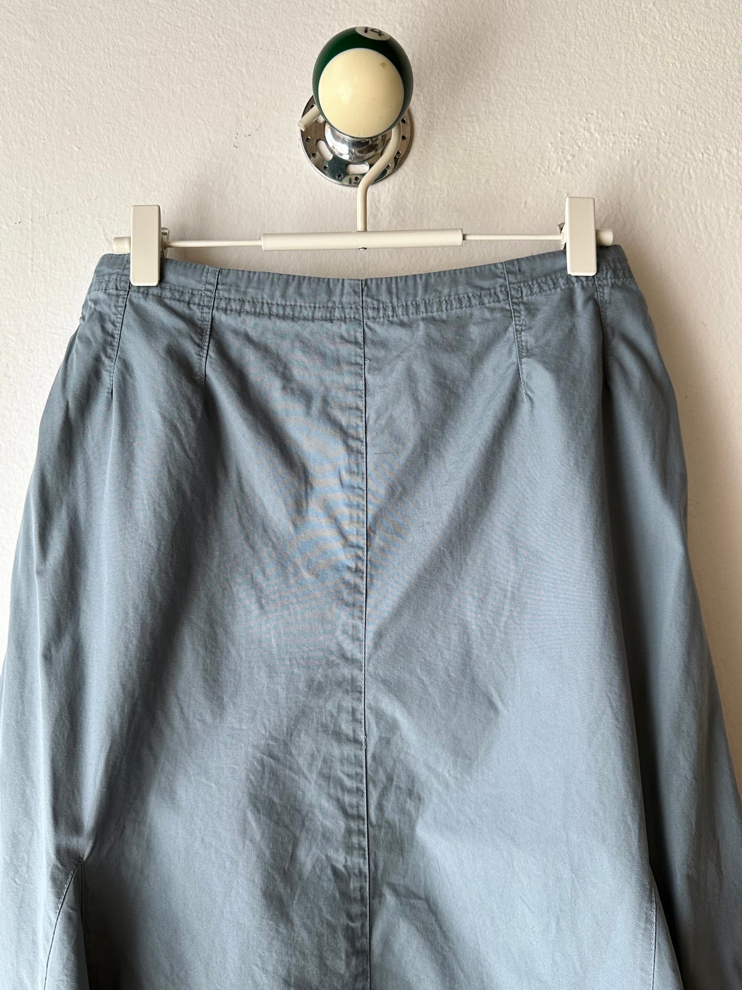 Asymmetrical lace up skirt in cloudy blue W27