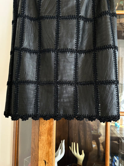 Leather patchwork skirt