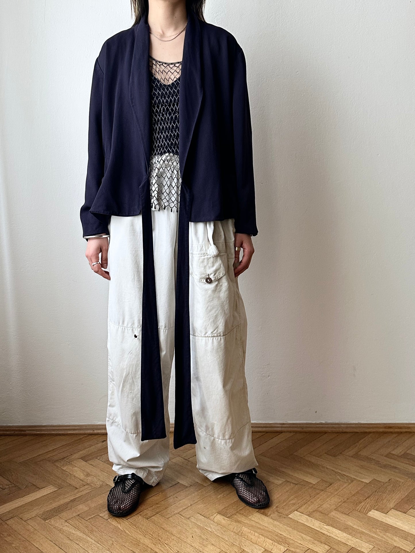 Noelle Roudine Paris cache-coeur navy jacket