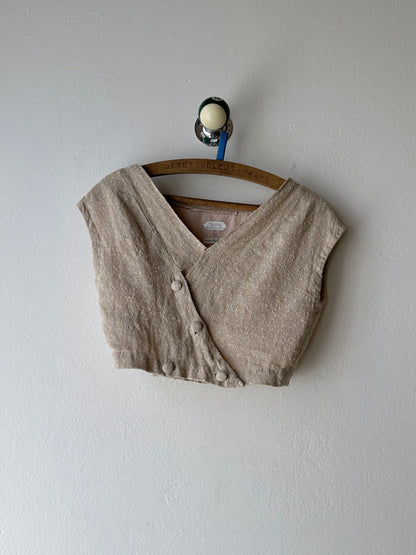 Vintage Italy handwoven linen vest