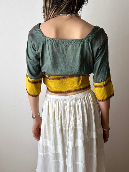 Delicate silk ethnic top