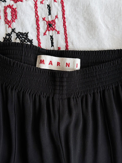 MARNI black rayon easy pants