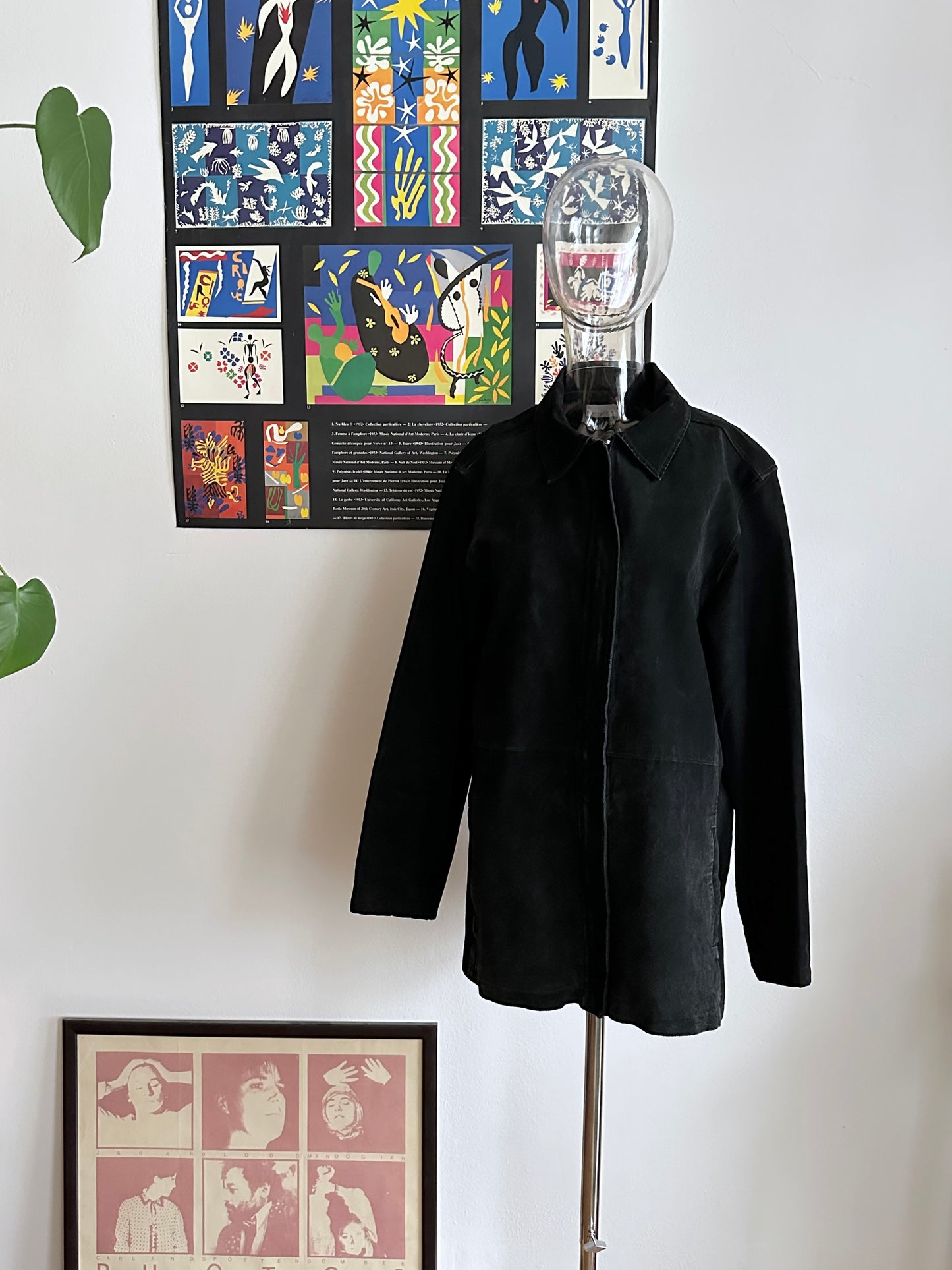 Black suede zip shirt jacket