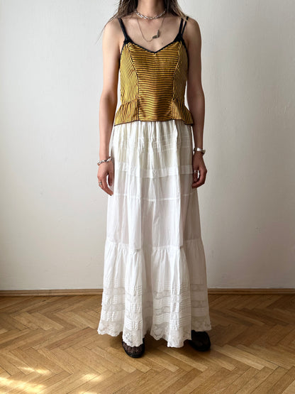 Edwardian lace cotton petticoat W26