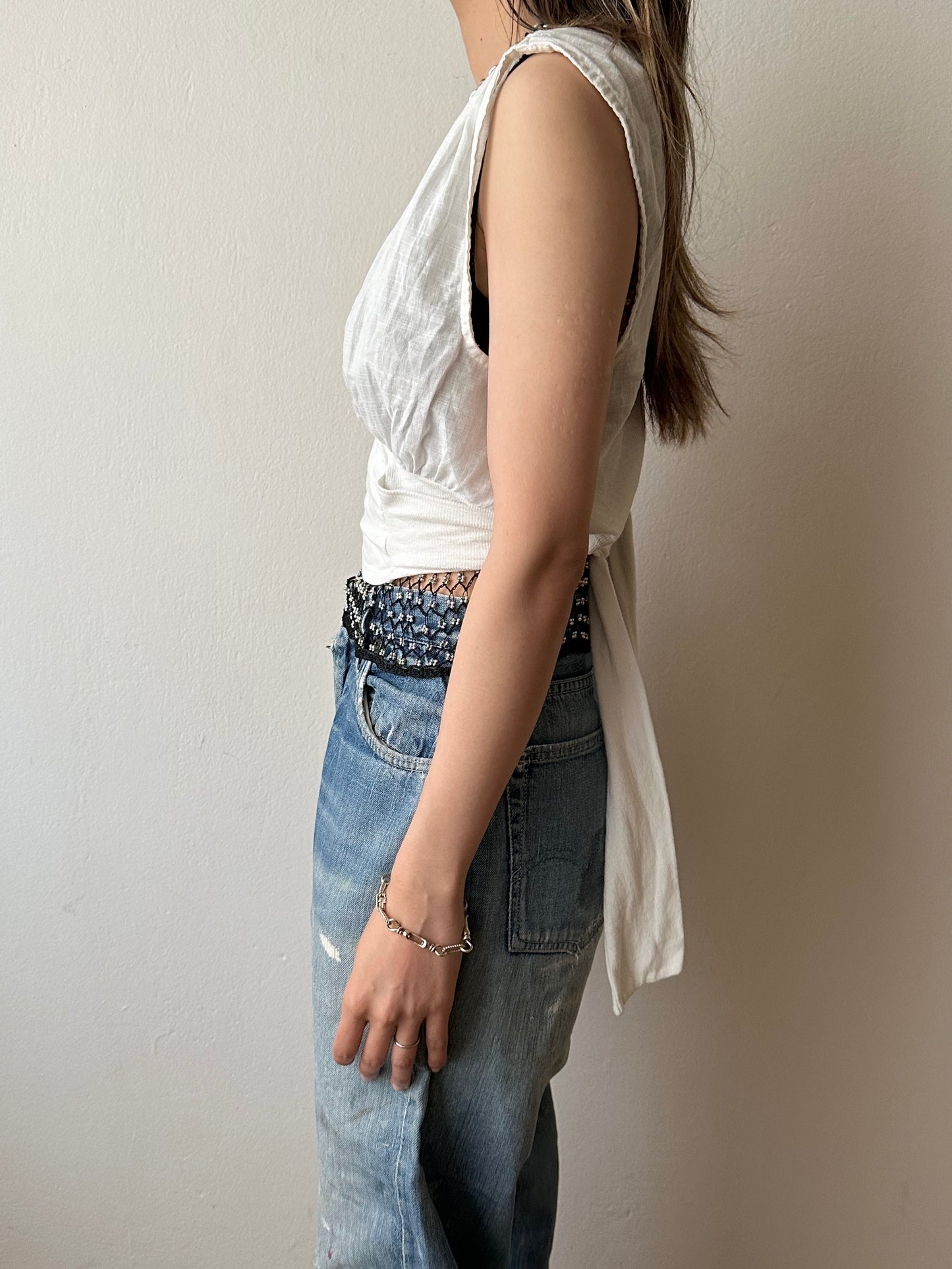Cotton linen handmade vest