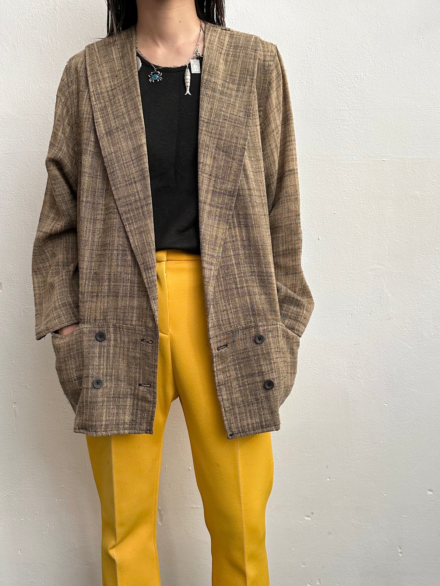 90s linen blend jacket