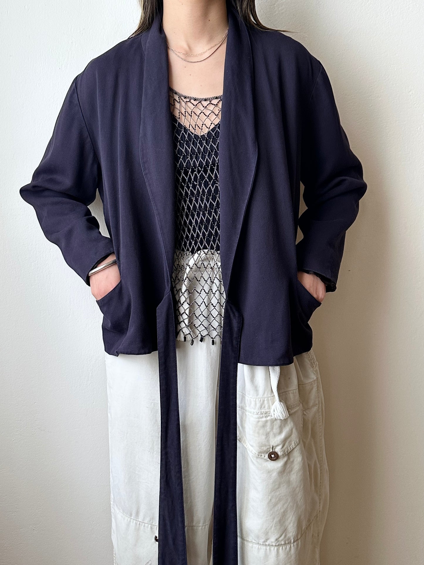 Noelle Roudine Paris cache-coeur navy jacket