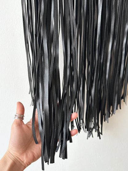 Great Britain leather belt fringe skirt