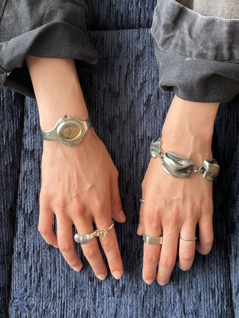 70s DUGENA silver bangle watch