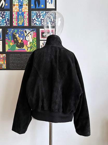 Black suede bikers blouson