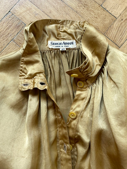1980s Giorgio Armani champagne silk blouse